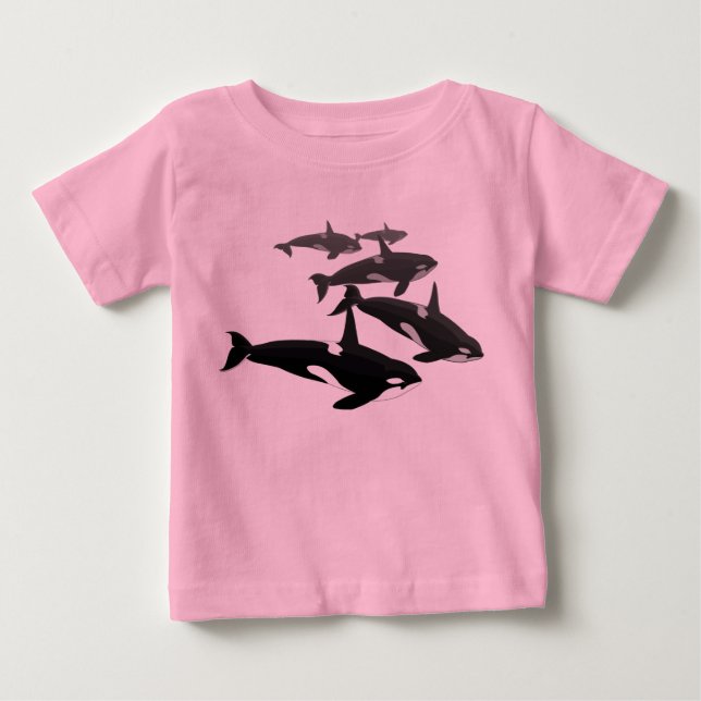 De Bebé Camiseta Orca Personalizada Orca Whale Shirt (Anverso)