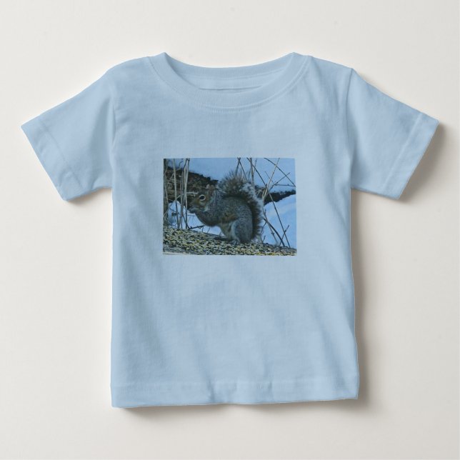 De Bebé Camiseta para bebés con ardilla gris (Anverso)