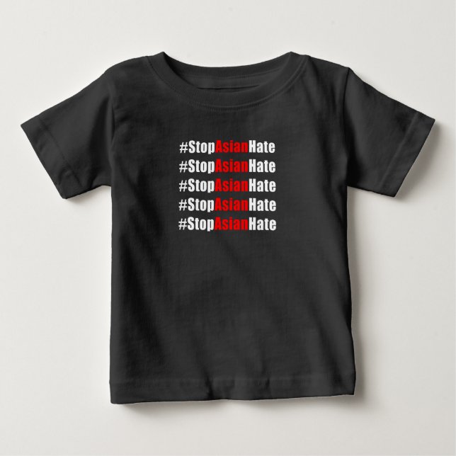 De Bebé Camiseta para el odio asiático (Anverso)