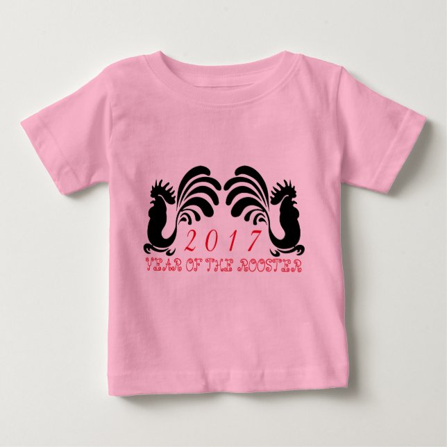 De Bebé Camiseta para niña pequeña del año del gallo perso (Anverso)