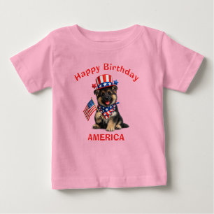 De Bebé Camiseta para niño patriótica con pastor alemán (2