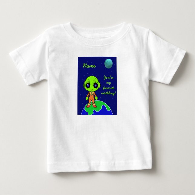 De Bebé Camiseta para niños con alienígena y luna por Jo I (Anverso)