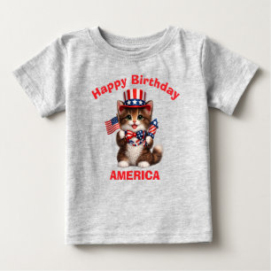 De Bebé Camiseta para niños Gatito marrón (1g) Patriótica