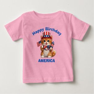 De Bebé Camiseta para niños Gatito Naranja (1p) Patriótica