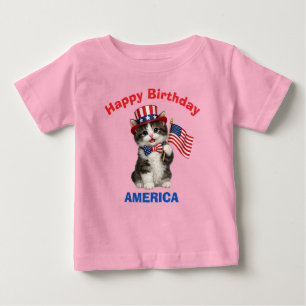 De Bebé Camiseta para niños Manx Kitten (1m) Patriótica