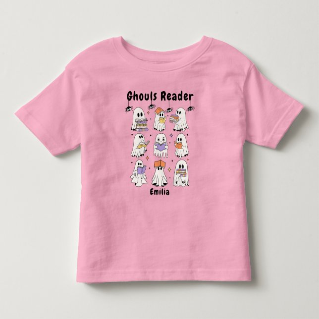 De Bebé Camiseta para niños pequeños Ghouls Reader Books (Anverso)