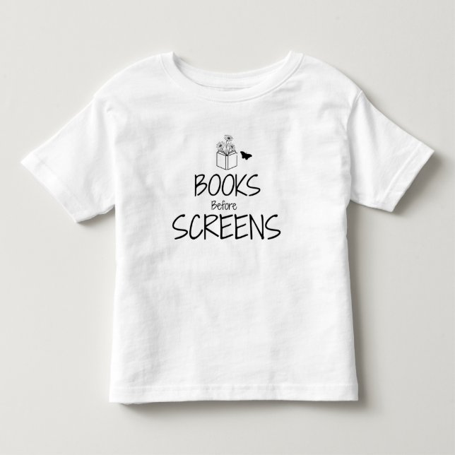De Bebé Camiseta para niños pequeños 'Libros antes que pan (Anverso)