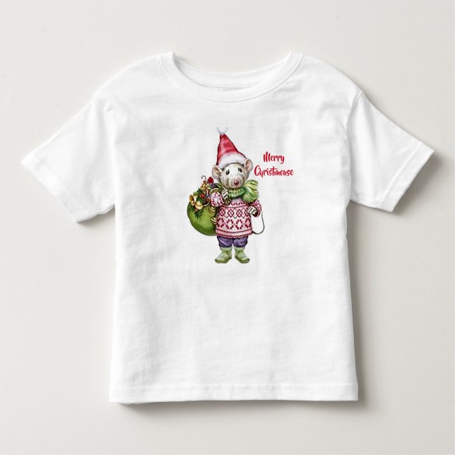De Bebé Camiseta para niños pequeños Merry Christmouse (Anverso)