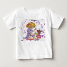 Camiseta para niños pequeños niña y muñeca