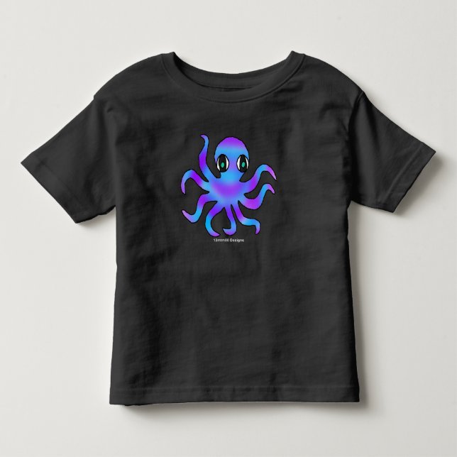 De Bebé Camiseta para niños pequeños - Pulpo azul violeta  (Anverso)