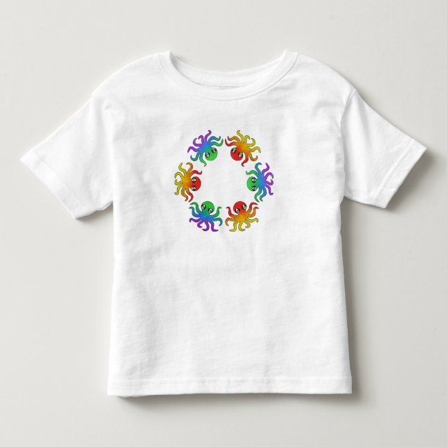 De Bebé Camiseta para niños - Pulpo Gradiente (blanco) (Anverso)