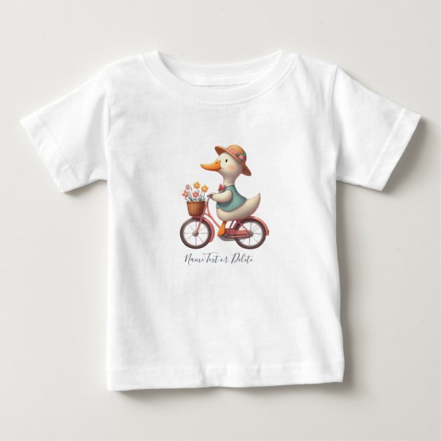 De Bebé Camiseta Pato Bicicleta Bicicleta (Anverso)