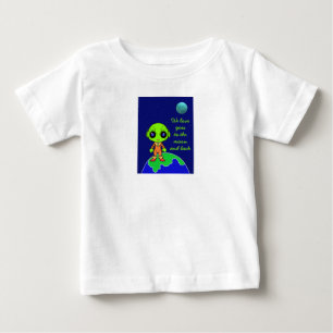 De Bebé Camiseta pequeña con alienígena y luna por Jo Imag