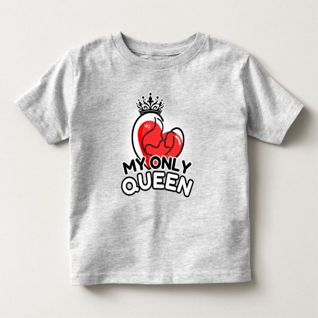De Bebé Camiseta pequeña : Mi única reina (gris) (Anverso)