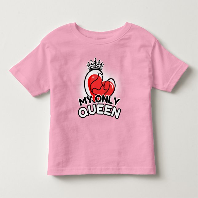 De Bebé Camiseta pequeña : Mi única reina (rosa) (Anverso)