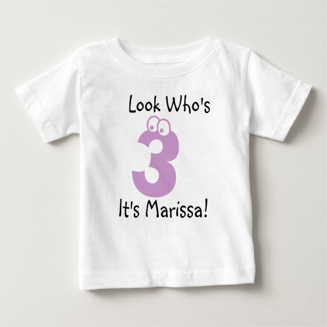 De Bebé Camiseta Personalizable Cumpleaños 3 años (Anverso)