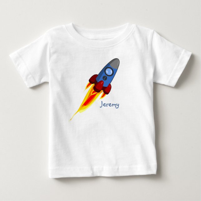 De Bebé Camiseta Personalizada Baby Boy Rocket (Anverso)