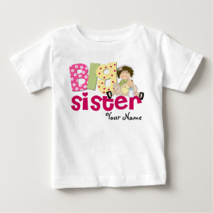 De Bebé Camiseta personalizada Big Sister Brunette
