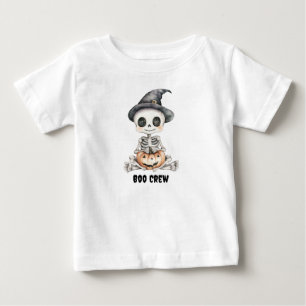 De Bebé Camiseta personalizada "Boo Crew" con esqueleto li