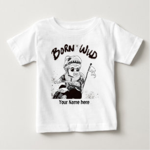 De Bebé Camiseta personalizada Born Wild con el nombre del