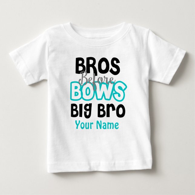 De Bebé Camiseta personalizada Bros Before Bows Big Brothe (Anverso)