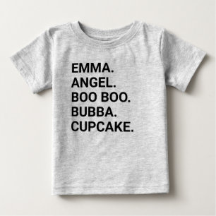 De Bebé Camiseta Personalizada con Apodo para Bebés y Niño