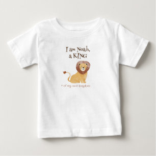 De Bebé Camiseta personalizada con león, el rey