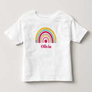 De Bebé Camiseta personalizada con nombre y arcoiris para 