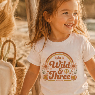 De Bebé Camiseta Personalizada Cumpleaños Tres Salvaje Ret