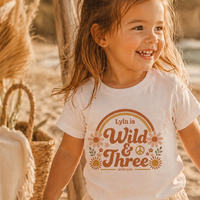 De Bebé Camiseta Personalizada Cumpleaños Tres Salvaje Ret (Subido por el creador)