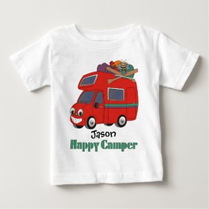 De Bebé Camiseta personalizada del campista contento