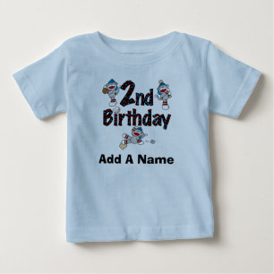De Bebé Camiseta personalizada del cumpleaños del béisbo