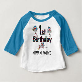 De Bebé Camiseta personalizada del cumpleaños del béisbol