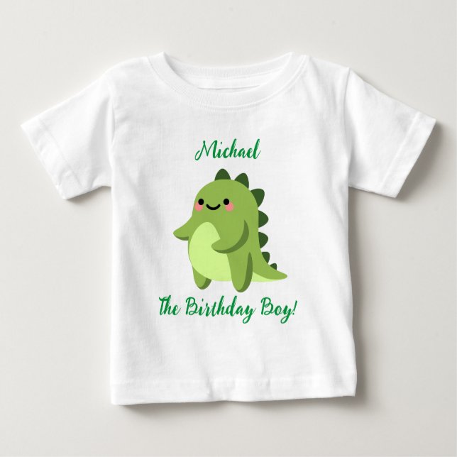 De Bebé Camiseta personalizada Kawaii Dinosaur Baby (Anverso)