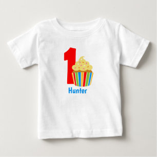 De Bebé camiseta personalizada linda para primer cumpleaño