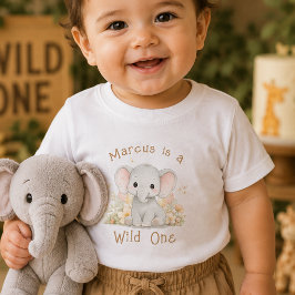 De Bebé Camiseta Personalizada Nombre Salvaje Cumpleaños 1