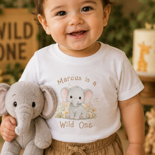 De Bebé Camiseta Personalizada Nombre Salvaje Cumpleaños 1