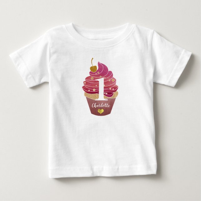 De Bebé Camiseta personalizada para el primer cumpleaños (Anverso)