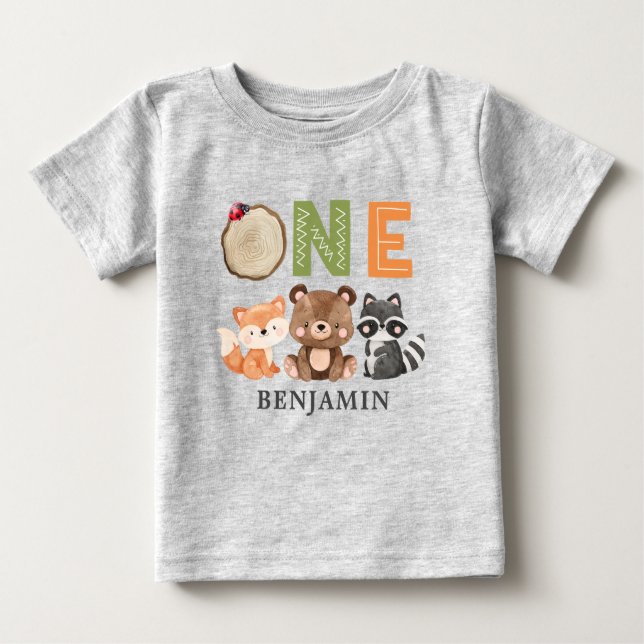 De Bebé Camiseta personalizada para el primer cumpleaños d (Anverso)