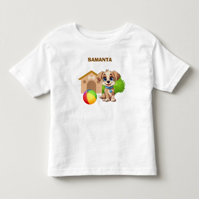 De Bebé Camiseta Personalizada para Niño Pequeño con Cacho (Anverso)