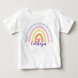 De Bebé Camiseta personalizada para niños arcoiris - Nombr