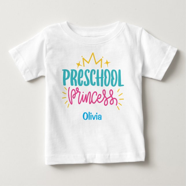 De Bebé Camiseta personalizada para princesas preescolares (Anverso)