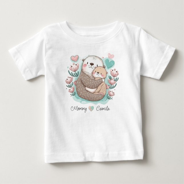 De Bebé Camiseta personalizada Sea Otter Love Baby (Anverso)