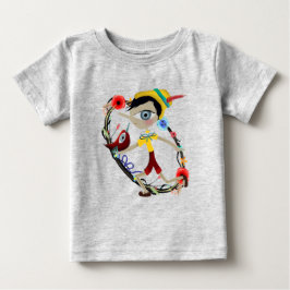 De Bebé Camiseta Pinoccio pinocho Pinocchio pájaro rojo