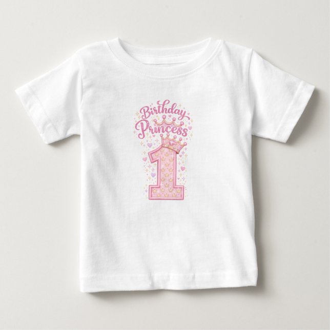 De Bebé Camiseta Princesa Cumpleaños 1 (Anverso)