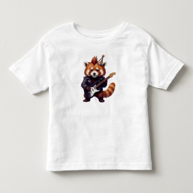 De Bebé Camiseta Red Panda Rocker (Anverso)