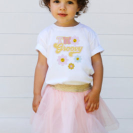 De Bebé Camiseta Retro Daisy Two Groovy cumpleaños 2