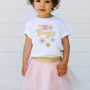 De Bebé Camiseta Retro Daisy Two Groovy cumpleaños 2
