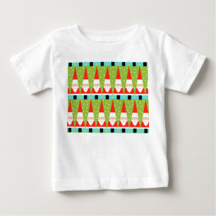 De Bebé Camiseta Retro Geométrica Santa Toddler Ruffle