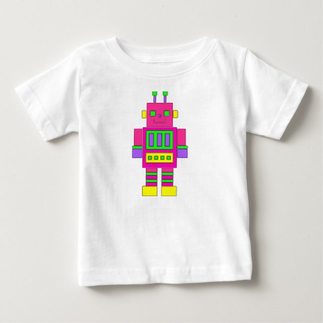 De Bebé Camiseta Robot rosa (Anverso)